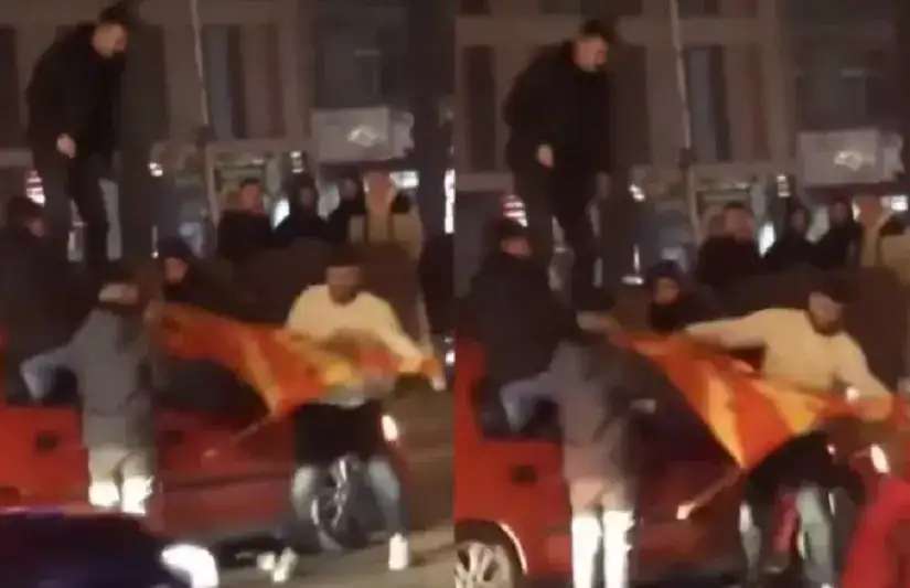 Επεισόδια στα Σκόπια - Αλβανοί έσκισαν και έκαψαν σημαίες (βίντεο)